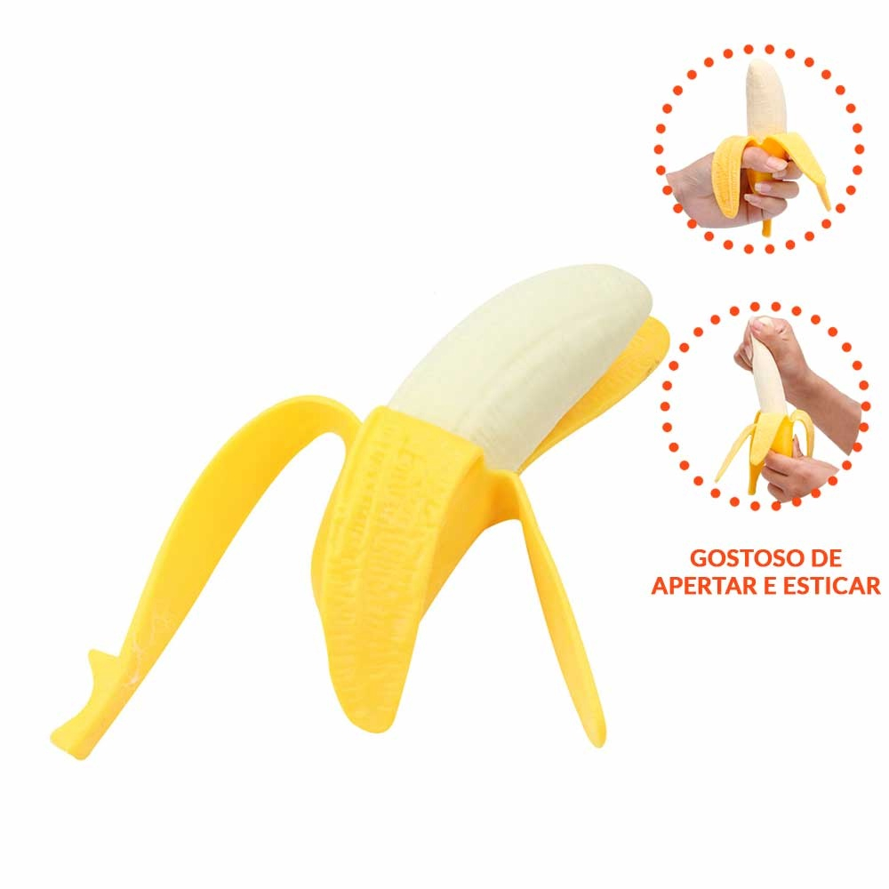 Brinquedo squish fidget toy banana de esticar 15 cm em Promoção na  Americanas