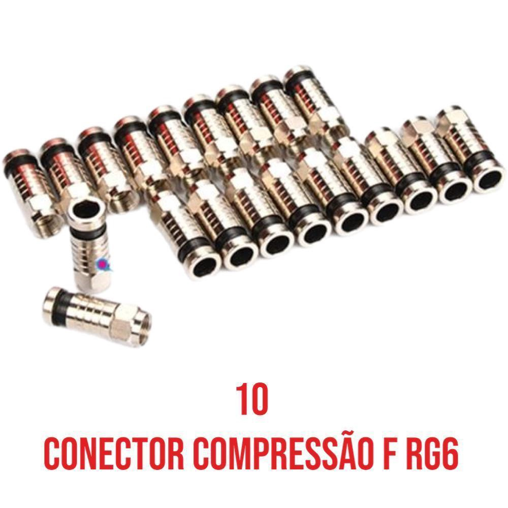 Conector Rg6 Compressao F Sky Net Tv A Cabo Antena Unitario no Shoptime