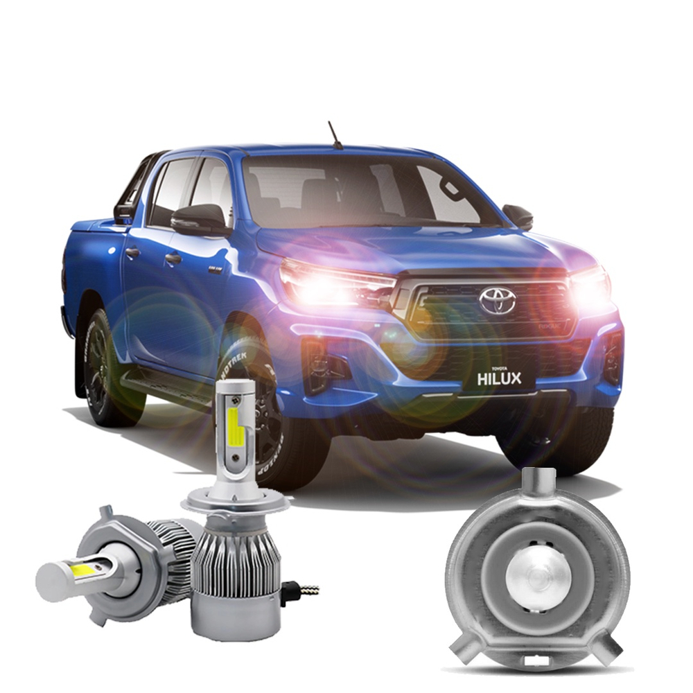 Kit L Mpadas Super Led C Farol Alto E Baixo H Para Hilux