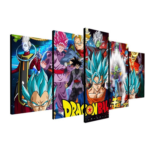 Quadro Decorativo Dragon Ball Goku Super Sayajin 5 Peças