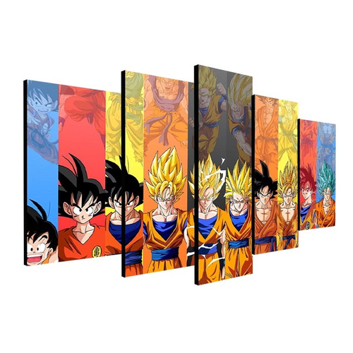 Quadro Decorativo Dragon Ball Z Goku Super Sayajin 5 Peças M15