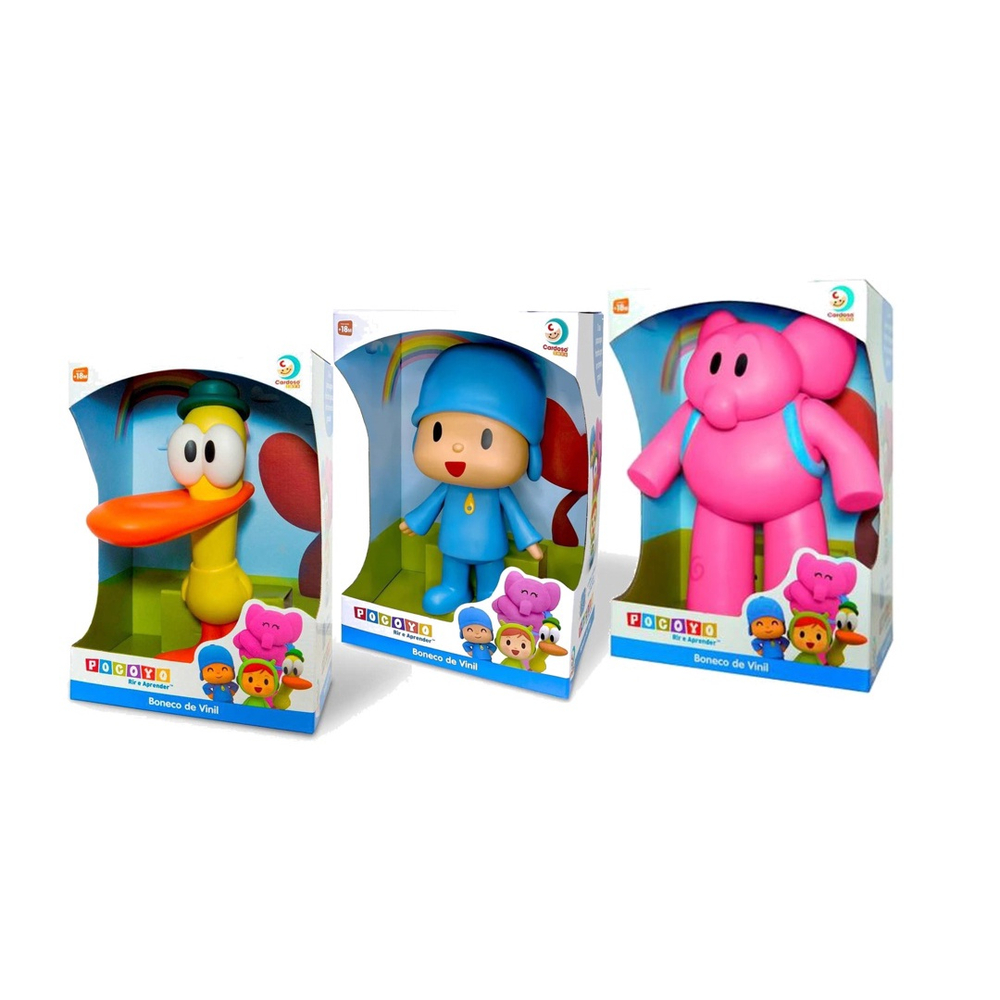 Kit C/3 Bonecos De Vinil Da Turma Do Pocoyo 30cm - Cardoso Toys | Submarino