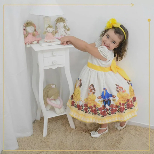 Kit vestido infantil da princesa Sofia + laço cabelo + saia filó