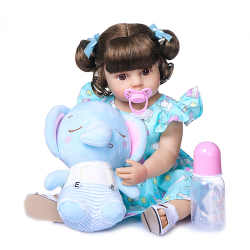 Boneca Bebê Reborn Girafinha Menino 48cm - 100% Silicone - MRW