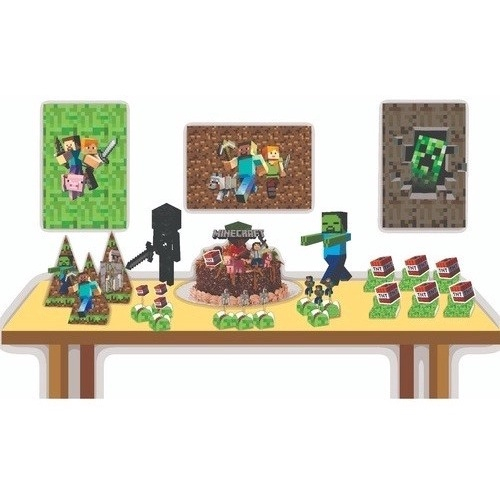 Topo de Bolo minecraft Personalizado - Topper decoração em Promoção na  Americanas