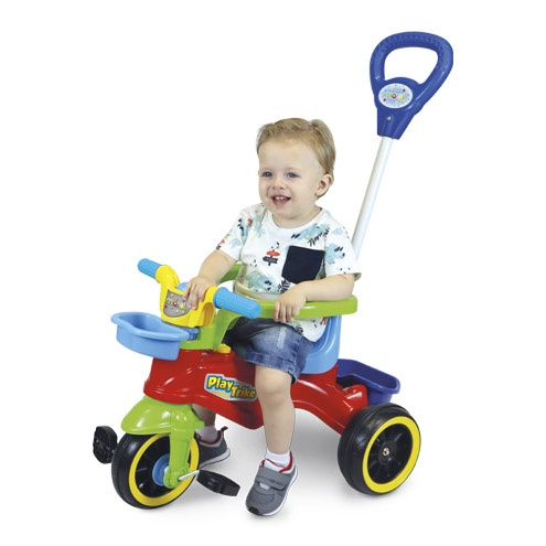 Triciclo Infantil Empurrador C/ Haste Trike Rosa Magic Toys