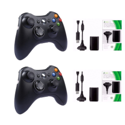 Kit 2 Controle Sem Fio Xbox 360 E Pc Feir com 2 Bateria Menor preço em Kit 2 Controle Sem Fio Xbox 360 E Pc Feir com 2 Bateria