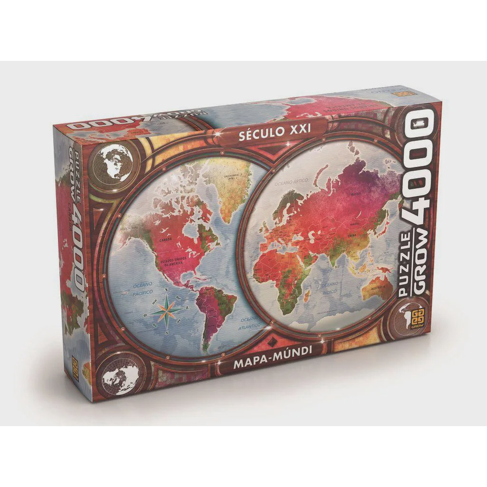 Quebra Cabeça Puzzle Mapa Mundi 4000 Peças Grow No Shoptime 7291