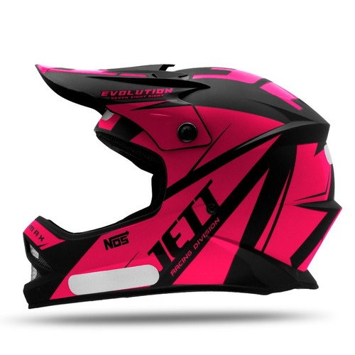 Capacete Motocross Etceter Solid - Rosa Bebê