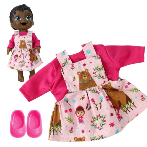 Kit roupa de boneca baby alive - jardineira masha em Promoção na Americanas