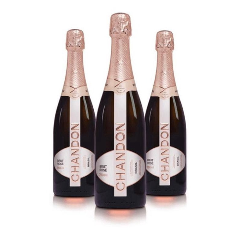 Espumante Chandon Brut Rosé 750Ml Kit Com 03 Unidades No Shoptime