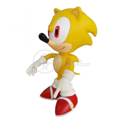 Boneco Sonic Amarelo Hedgehog Articulado Grande Original Brinquedo