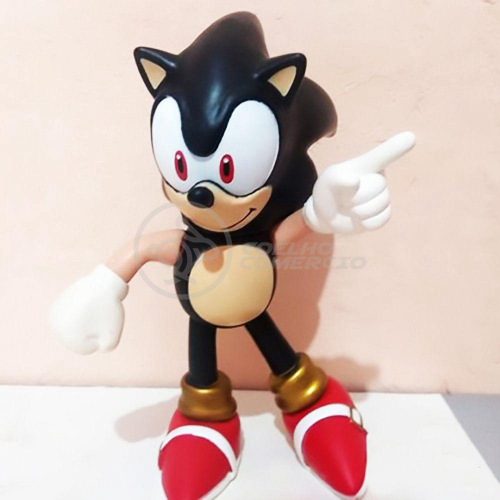 Boneco Action Figure Sonic Preto Articulado 23cm - WebContinental