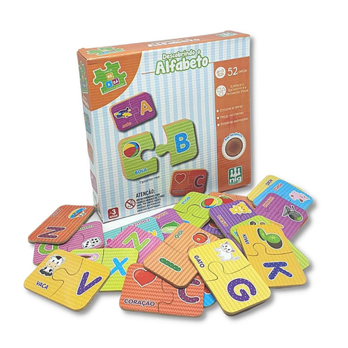 Kit 2 Jogos Educativos em madeira Alfabeto e Matemática Nig em