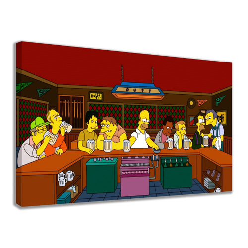 Quadro Decorativo Anime Os Simpsons c/ Moldura E Vidro A3 em