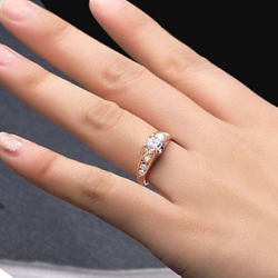 Menor preço em Anel Solitário Banhado Ouro Rose 18k Cristais Swarovski