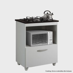 Balcão para Cooktop 4 Bocas Branco Salvia - Kaiki Móveis é boa?