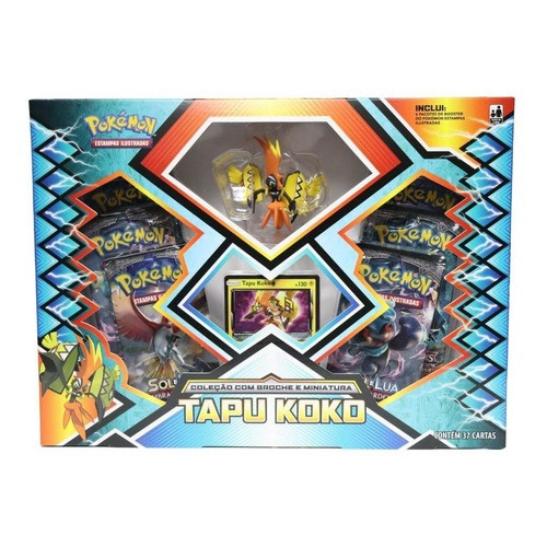 Box Pokemon Com Miniatura Tapu Koko Sol Lua Sombras Ardentes - Copag - Deck  de Cartas - Magazine Luiza