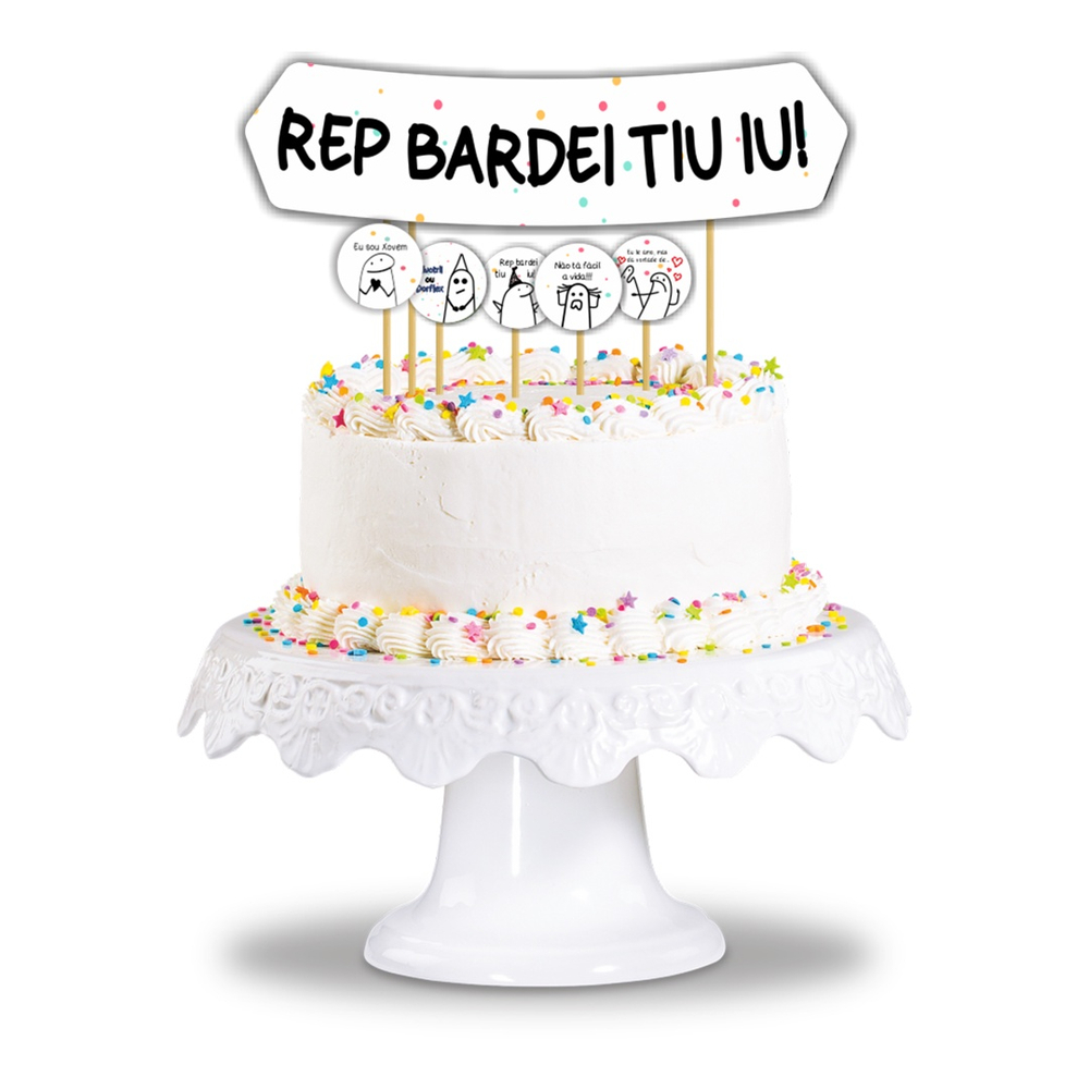 Topo De Bolo Flork Meme Bento Cake Topper Rep Bardei Tiu iu no