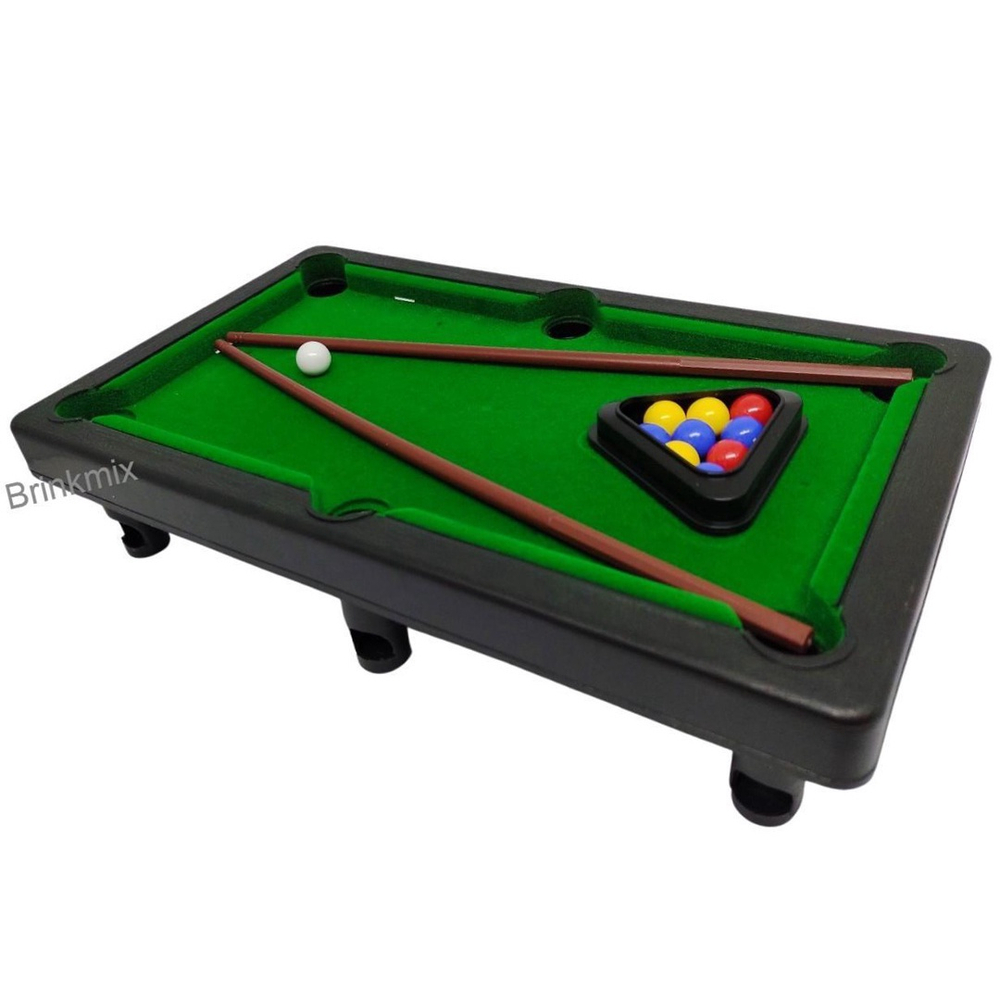 Mesinha de Jogo Sinuca 40CM Infantil Snooker Brilhar Com 02 Tacos