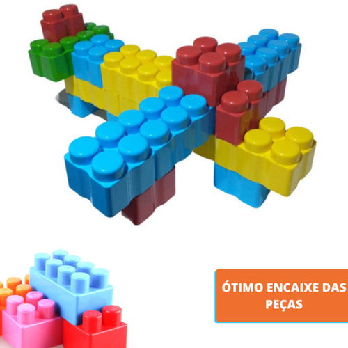 Brinquedo educativo blocos de montar peças de encaixe Infantil Monte E  Eduque em Promoção na Americanas