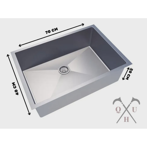 Cuba para Cozinha Retângular Linha Reta Inox 50x40x23cm 1mm