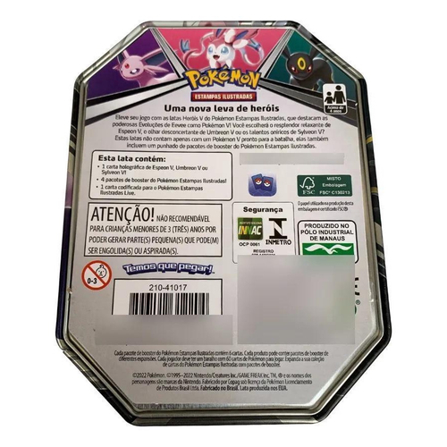 Jogo de Cartas - Pokémon Lata - 25 cartas - Evoluções de Eevee - Sylveon -  Copag em Promoção na Americanas