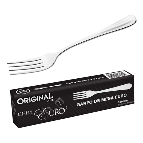 6 Garfos Sobremesa Inox - Talheres Linha Euro Original Line