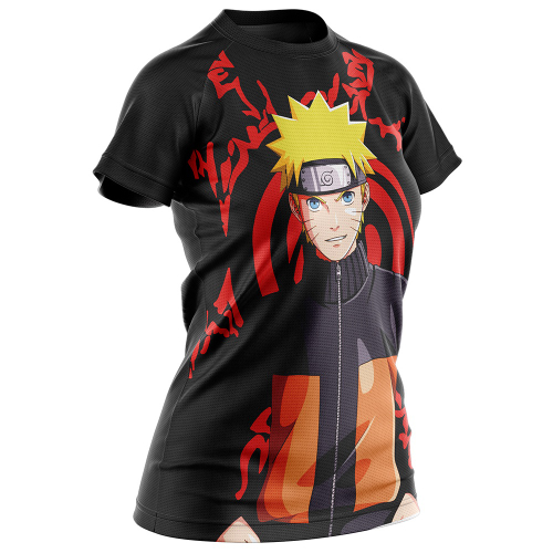 Camiseta Unissex Naruto e Sasuke Modo Sharingan e Kyuubi Uzumaki e