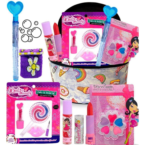 Kit Maquiagem Infantil com Estojo - Polibrinq