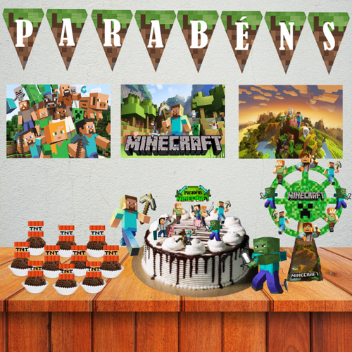 Decoracao Festa Minecraft: comprar mais barato no Submarino