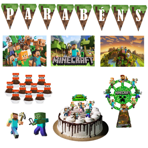 Minecraft - Boneco - Festa Decoração em Promoção na Americanas