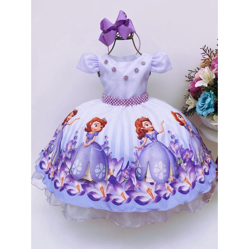 Vestido Infantil Lilás Rapunzel Princesa Sofia Aniversário Daminha  Formatura Casamento Luxo na Americanas Empresas