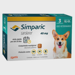 Simparic Antipulgas E Carrapatos Caes 10,1 A 20 Kg C/3 Comprimidos é boa?
