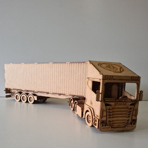 Caminhão Carrinho De Brinquedo De Madeira (MDF) Carreta Infantil