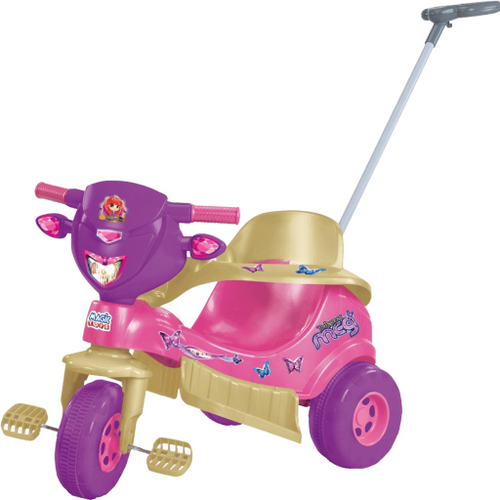 Triciclo Motoca Infantil Tico Tico Dino Rosa Menina Magic em