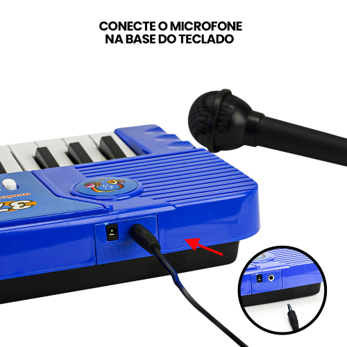 PIANO TECLADO INFANTIL MUSICAL COM MICROFONE 37 TECLAS ORGAO ELETRONICO  CONTROLE DE VOLUME