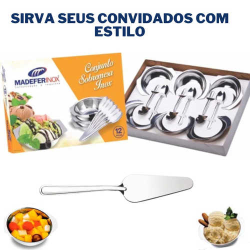 Kit 4 Jogo Para Bolo 2 Peças - Mega Inox - Jogo de Sobremesa - Magazine  Luiza