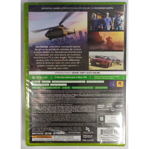 Usado: Grand Theft Auto V Gta 5 Para Xbox 360 - Semi-Novo - Mídia Física em  Promoção na Americanas