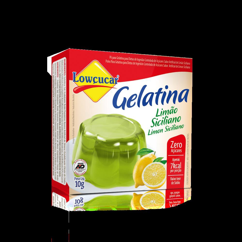 Gelatina Lowçucar Sabor Limão Siciliano 10G - Lowçucar