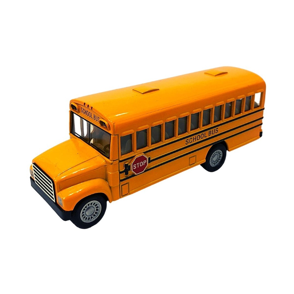 Miniatura Colecionável Ônibus Escolar Amarelo 1/62 Kinsfun