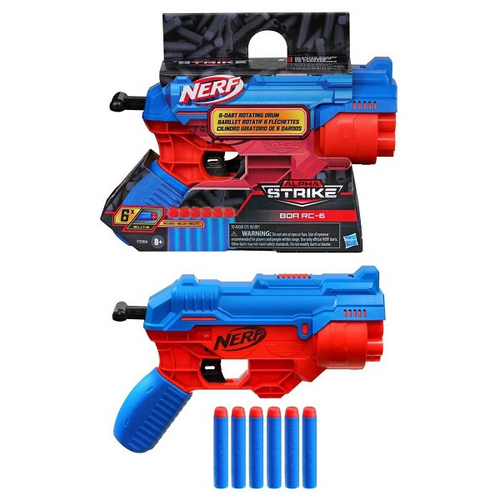 Lançador de Dardos Nerf Alpha Strike Boa Rc-6 Tambor Giratório