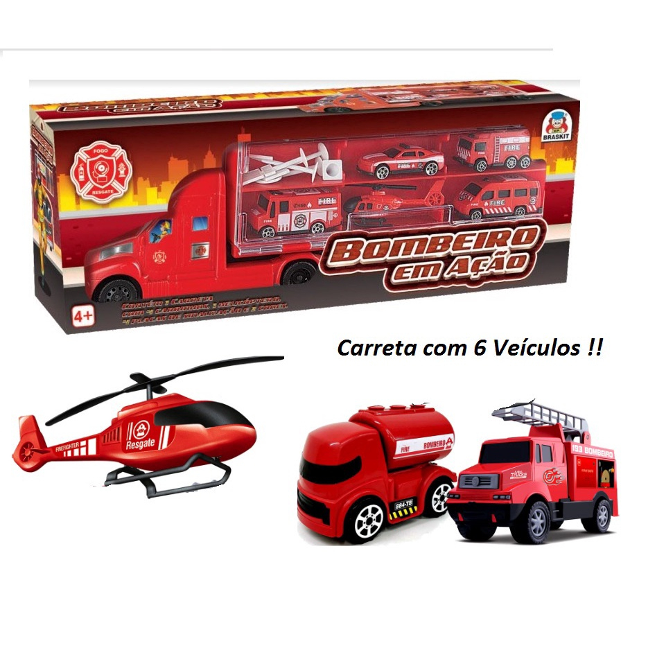 Brinquedo Caminhao Bombeiro Mini Truck 073 - Samba Toys