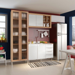 Menor preço em Armario Cozinha Completo Ditália Aspen 4pc S/tampo Cv/br A48