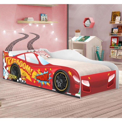 Mini Cama Infantil Carro de Corrida Vermelho