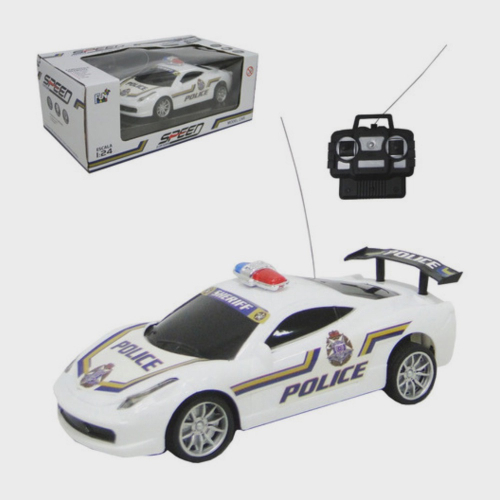 Carro Eletrico Drift Policia Com Controle Remoto Branco - Belfix