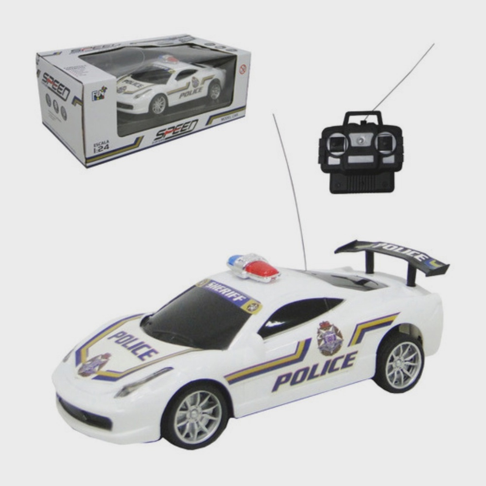 Brinquedo Carrinho de Policia c/ Controle Remoto Branco - Shop Macrozao