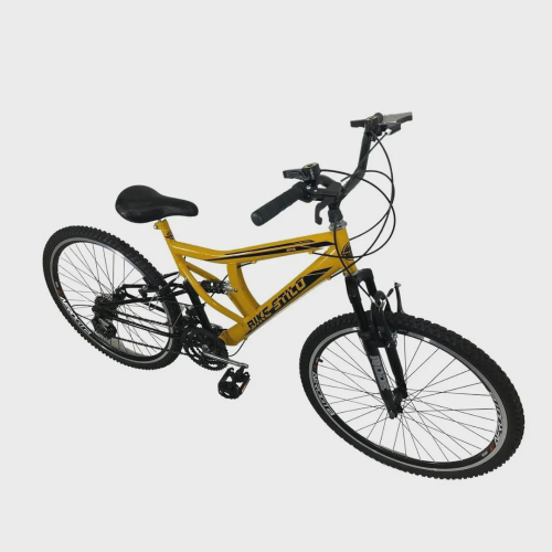 Bicicleta Full Aro 26 Suspens o 18 Marchas Masculina Amarelo no