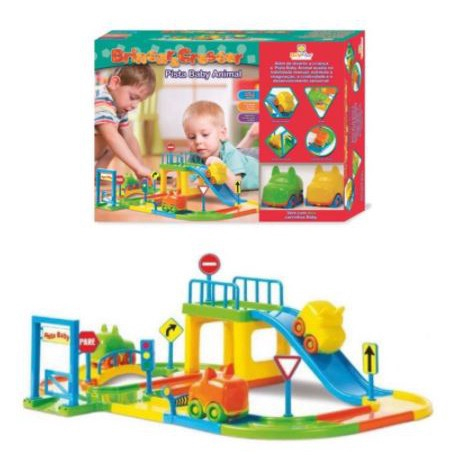 Pista De Carrinhos Brinquedo Corrida Infantil Com 2 Carrinhos