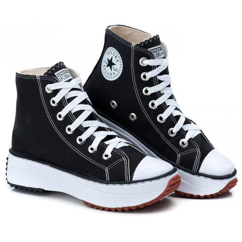 ALL STAR PRETO CANO ALTO FLORES SEVILHA